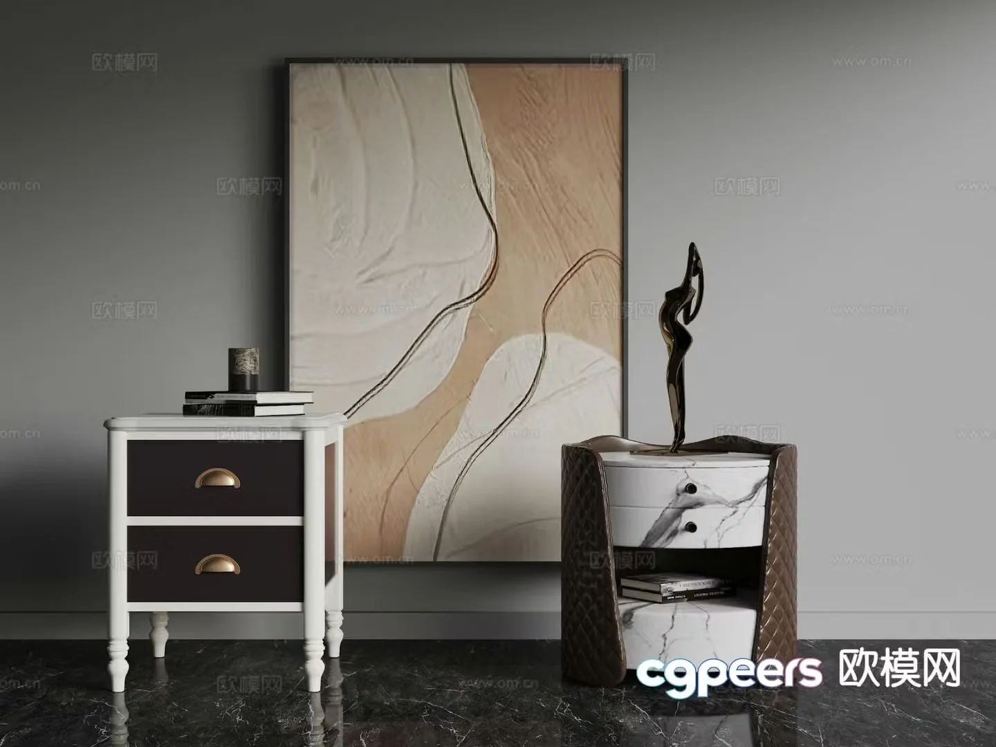 Italian bedside table 3d model