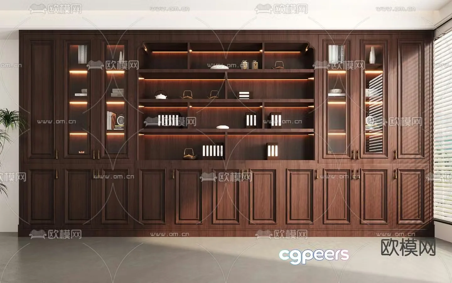 Chinese bookcase 3D model