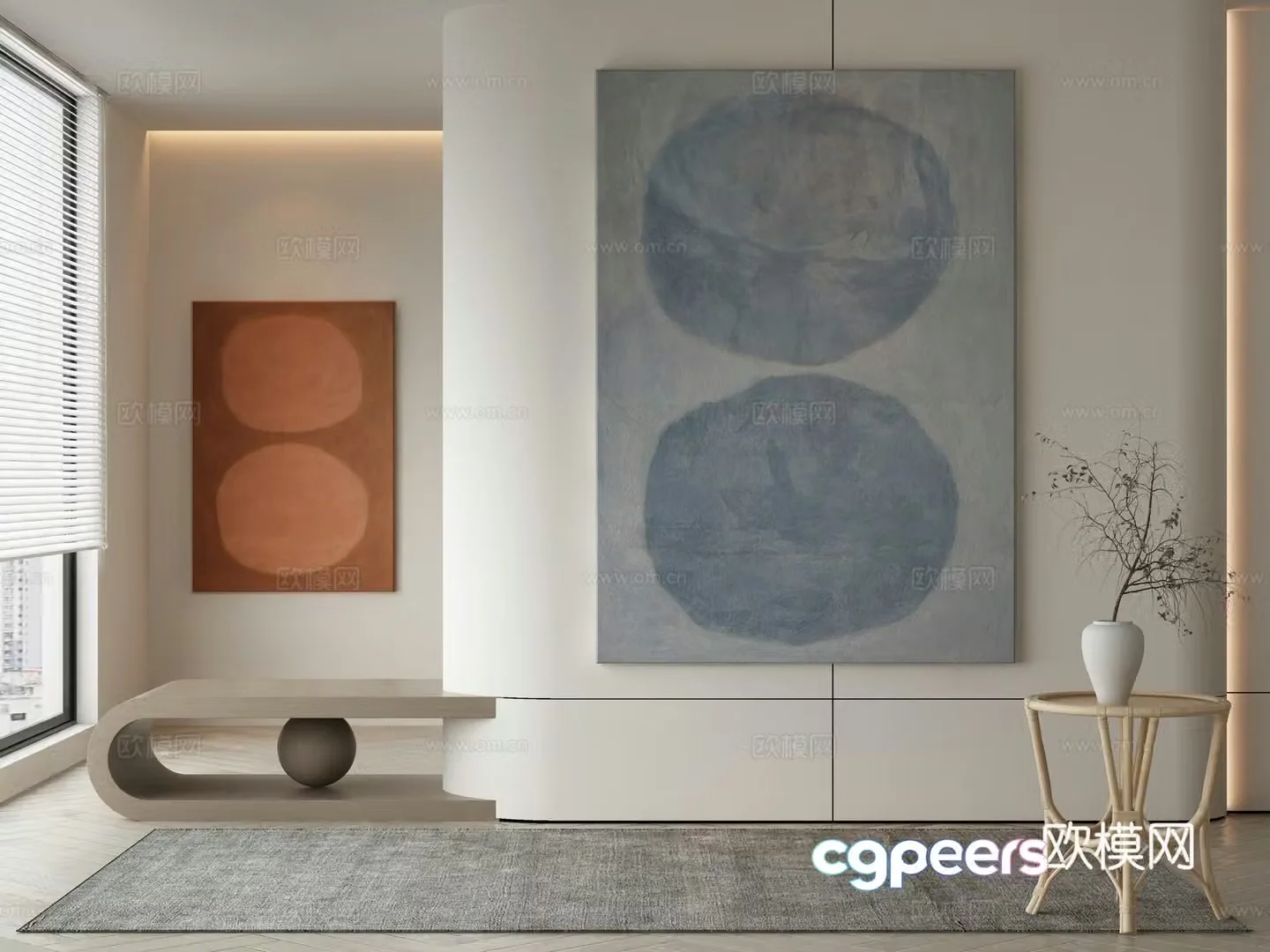 Modern Wasabi Hanging Painting Oil Painting 3D Model