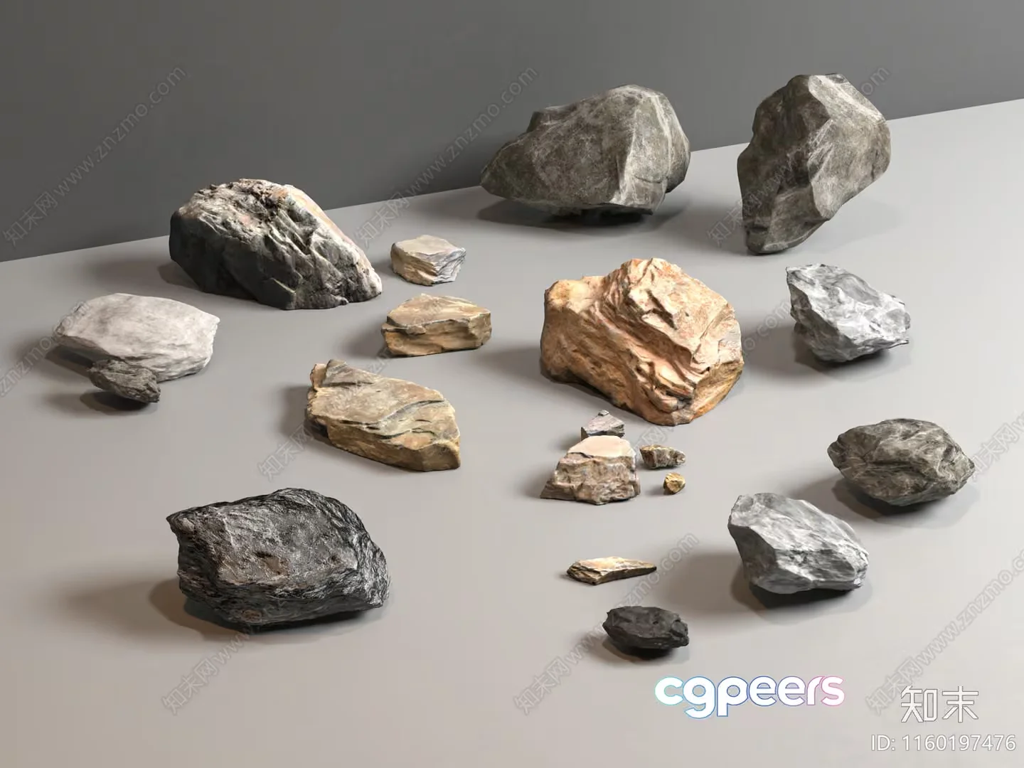 Rocks And Stones 3D Model – 21448 – VRAY Render