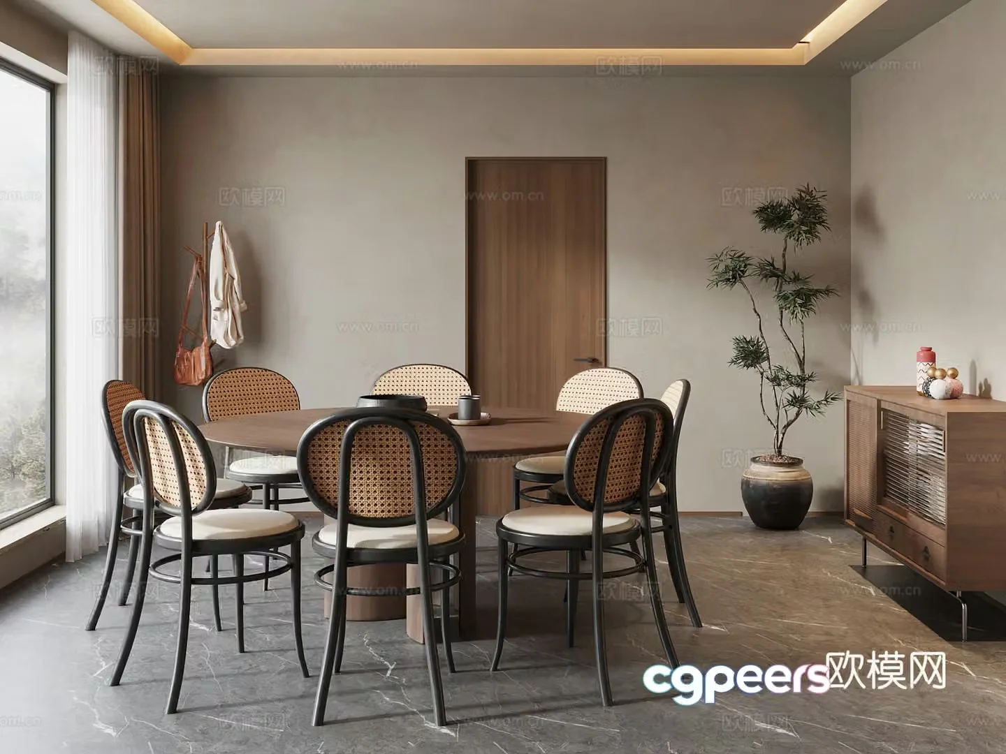 French medieval private room restaurant private room 3D model
