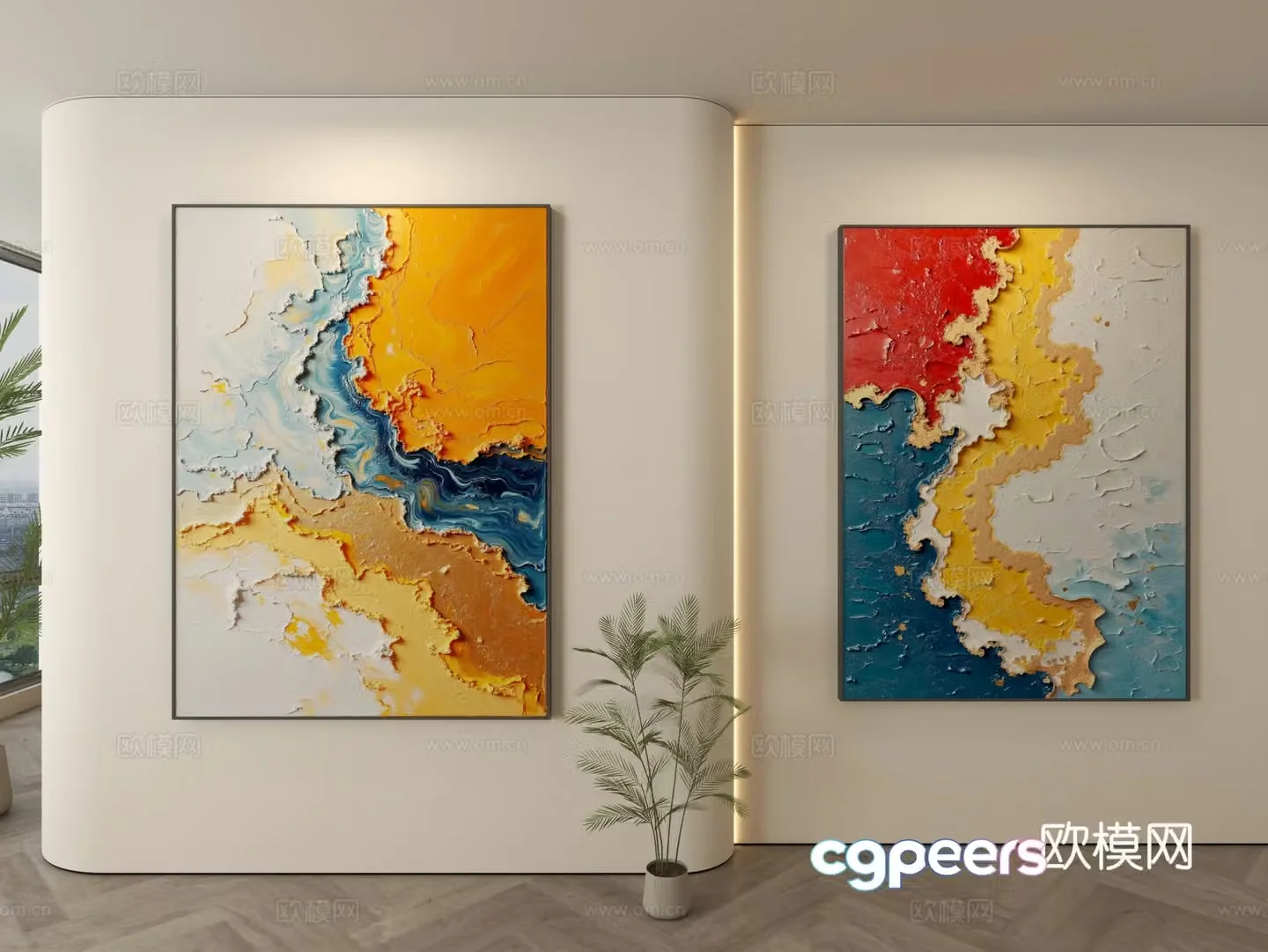 Modern decorative paintings Decorative paintings Modern hanging paintings Hanging paintings Simple hanging paintings 3D model