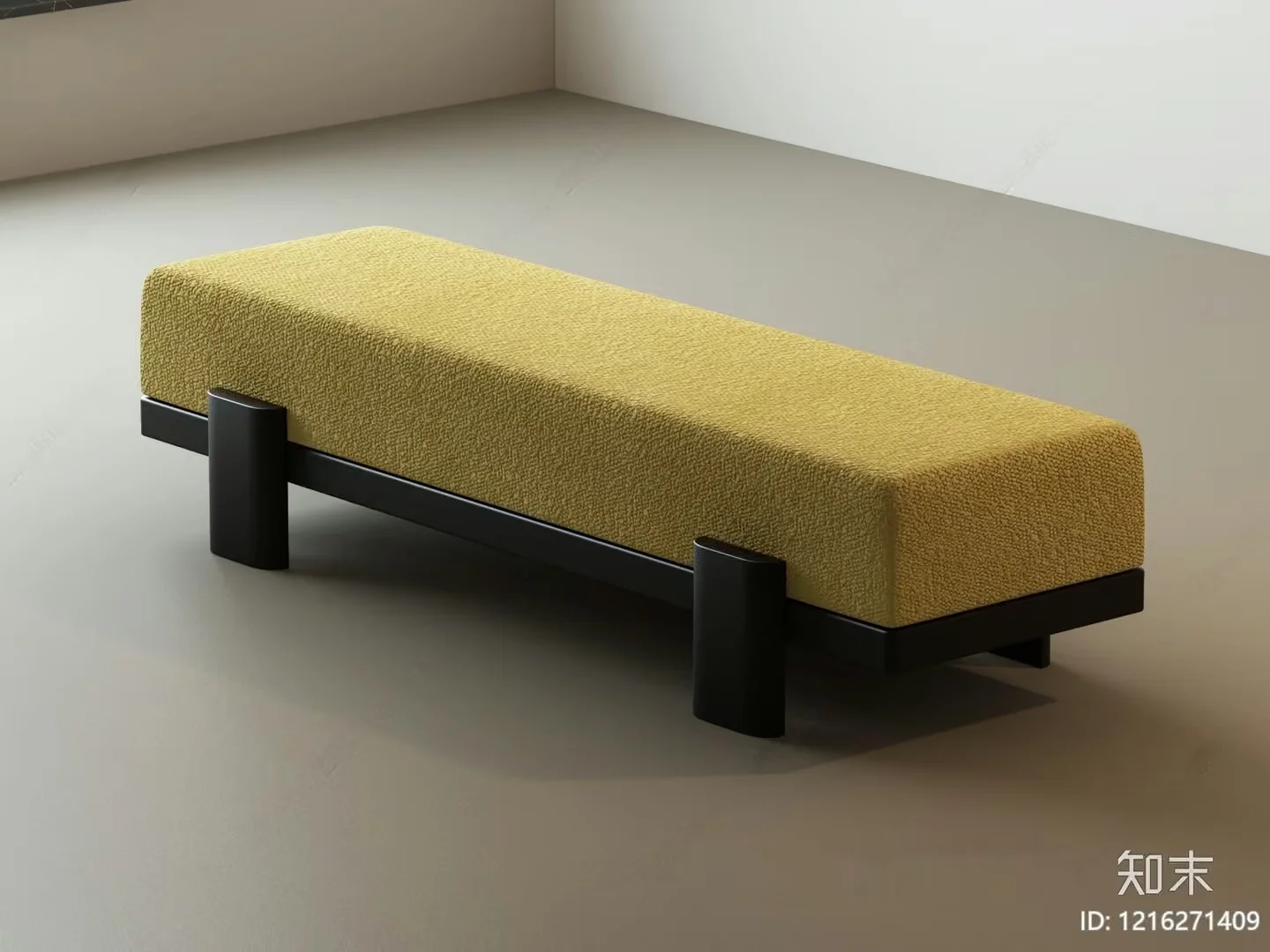 Modern Yellow Bench 3D Model – 13442 – VRAY Render
