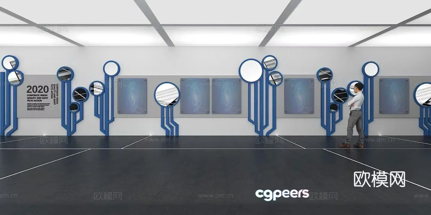 Cultural wall Corporate culture wall Display wall Classroom Exhibition hall Campus culture Corridor 3D model