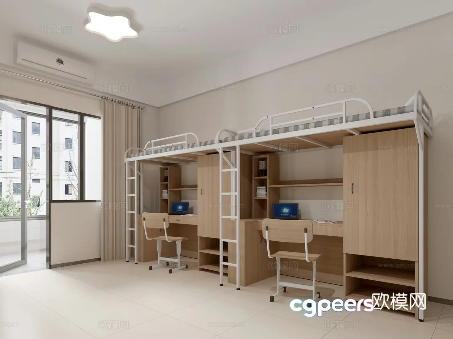 Modern student dormitory staff dormitory university dormitory school dormitory 3d model