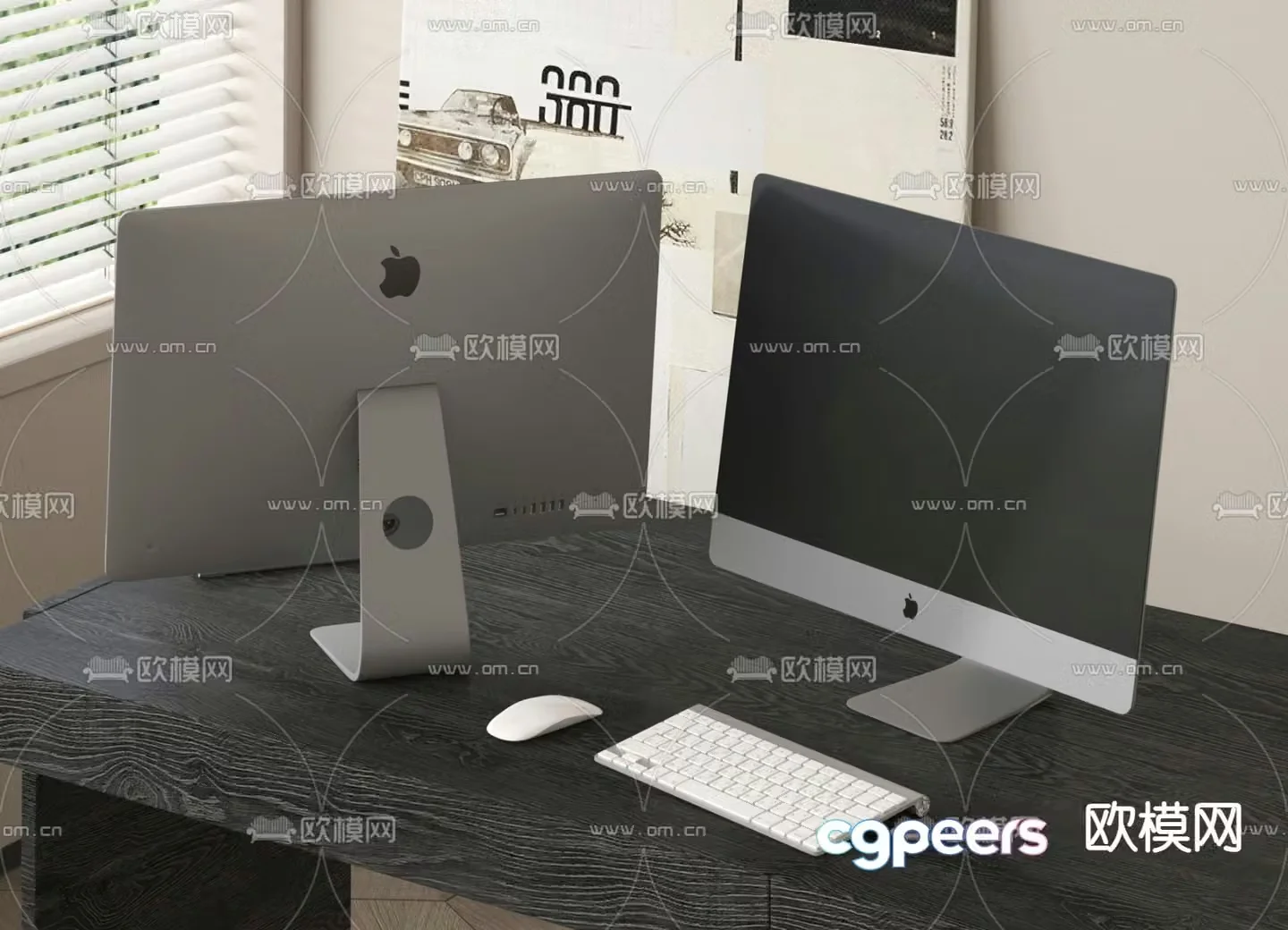 Desktop computer office equipment 3d model