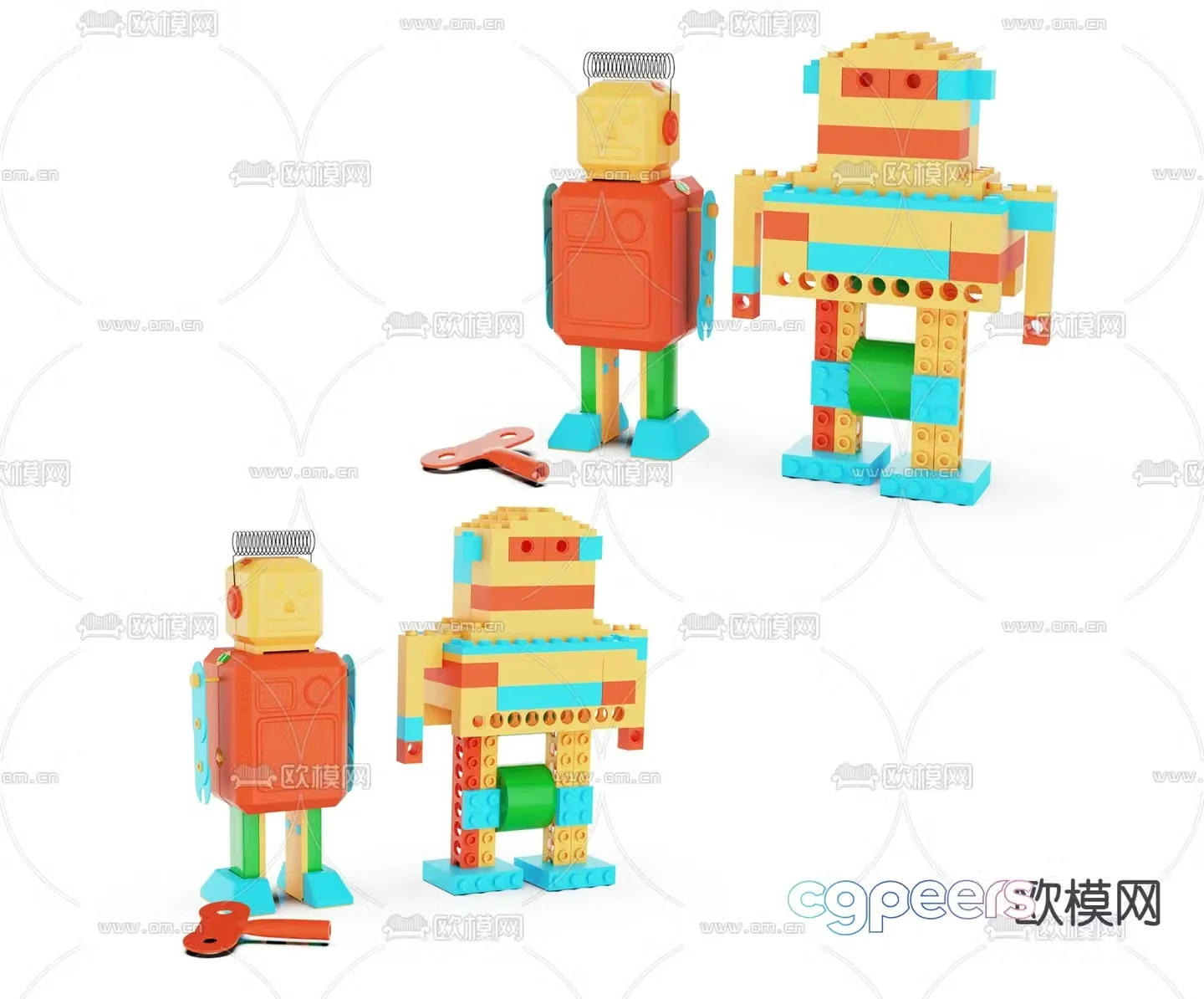 Building block robot 3d model
