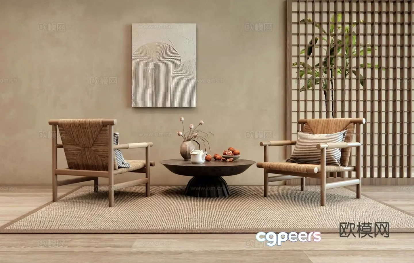 Wabi Sabi Lounge Chair Armchair 3d model