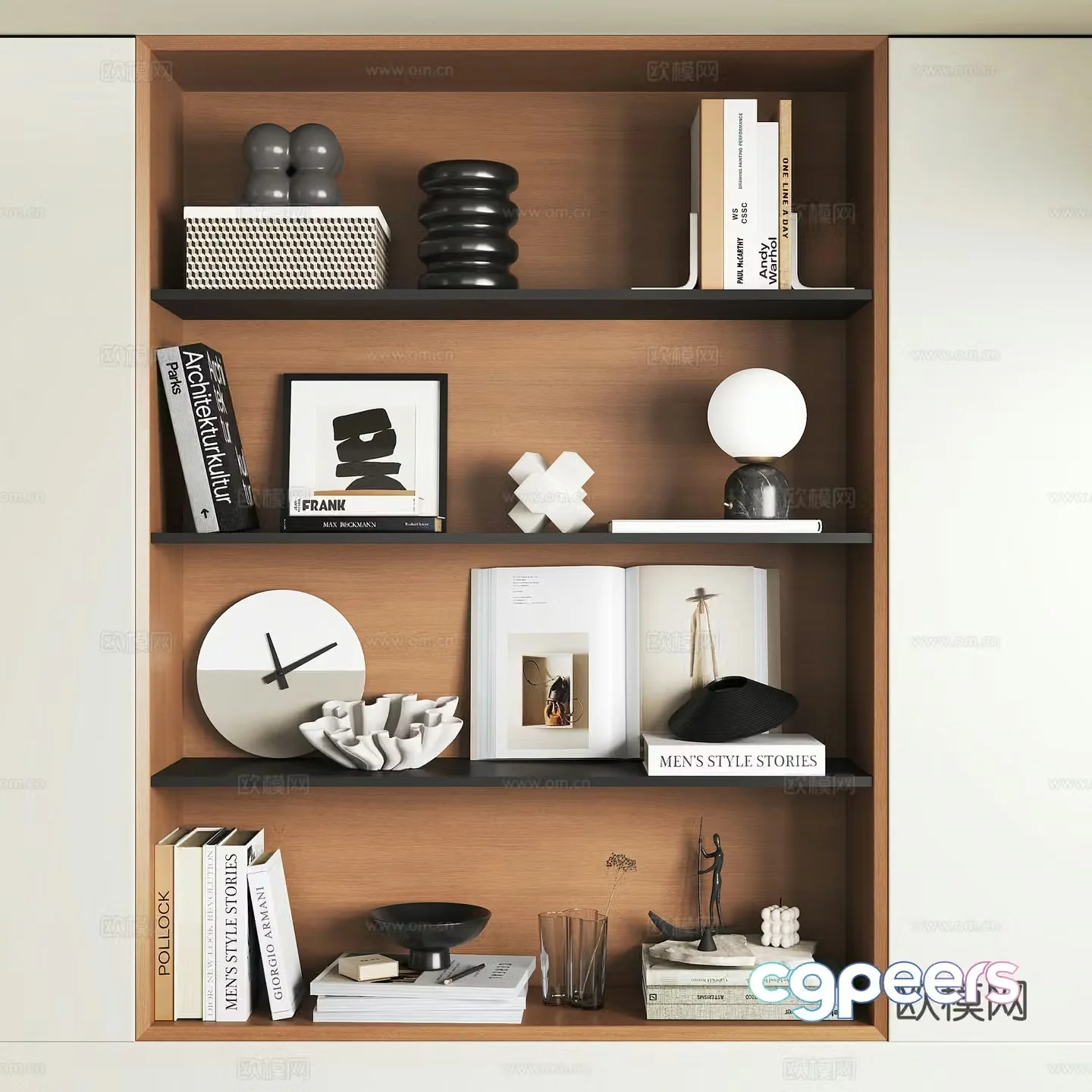 Modern style ornaments combination Art ornaments Statue ornaments Book ornaments Watch ornaments Table 3D model