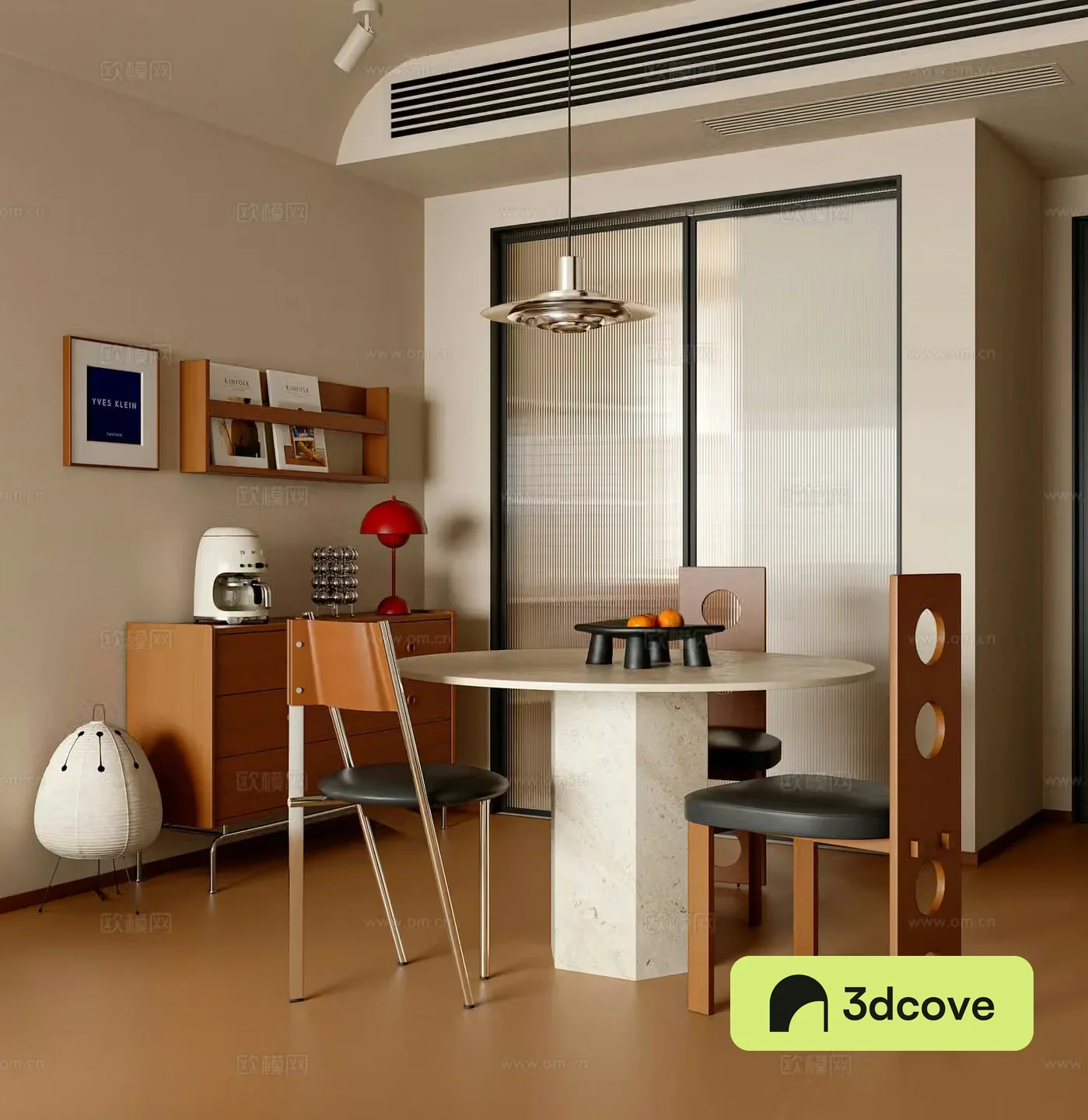 Modern medieval restaurant dining table and chairs decorative cabinet sideboard round dining table chandeliers