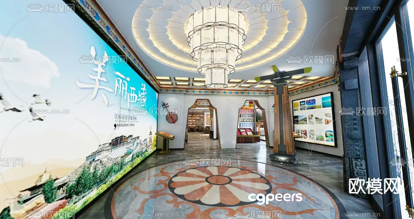 Tibetan exhibition hall Tibet specialty exhibition hall 3D model