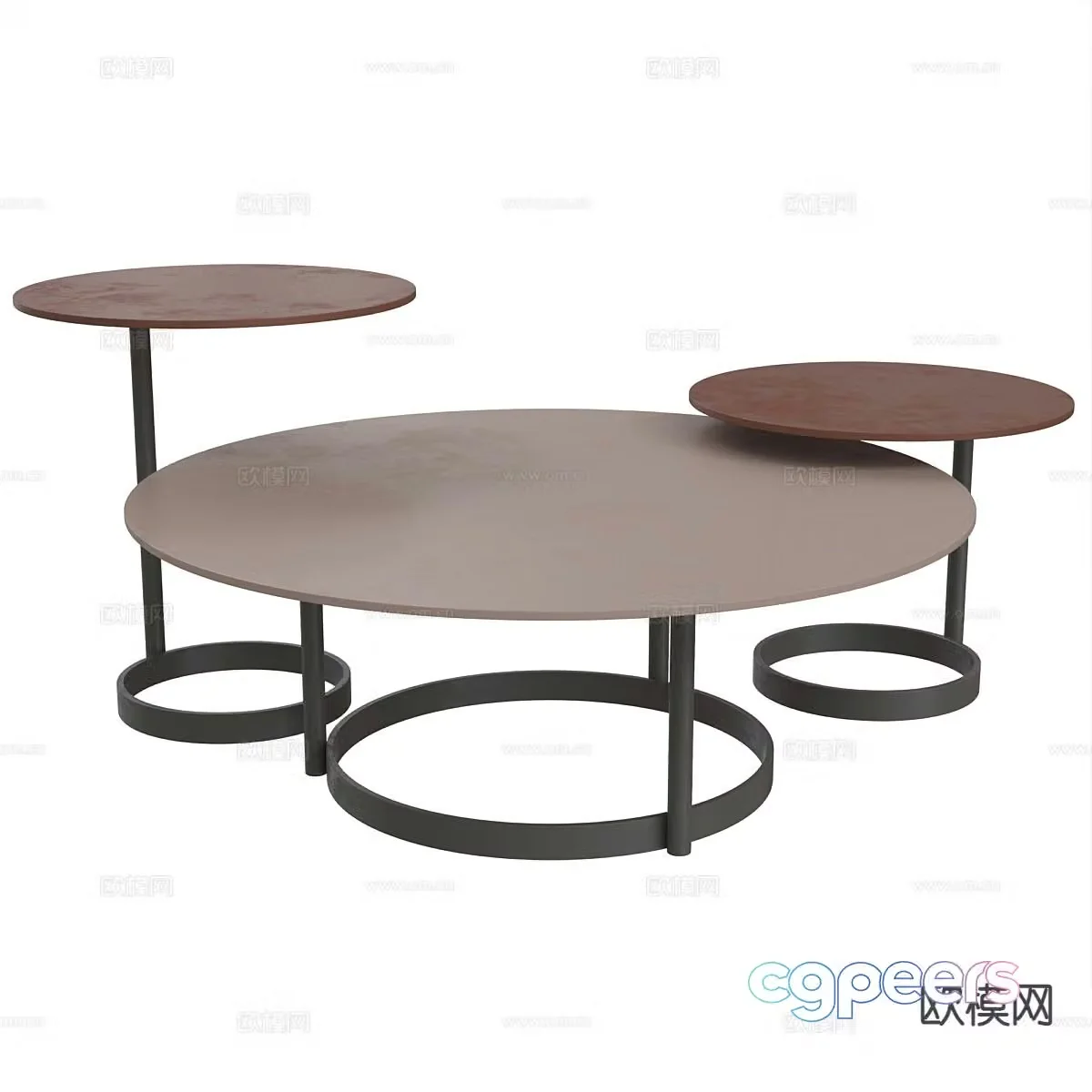 Modern double coffee table 3d model