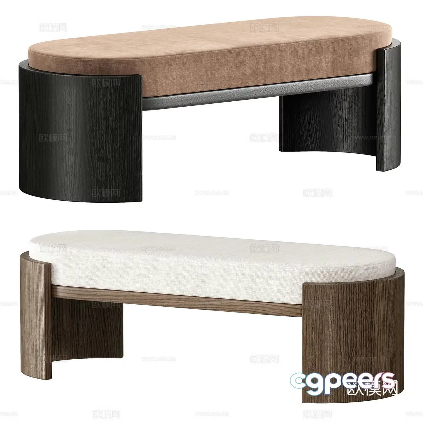 Modern tail stool shoe change stool 3d model