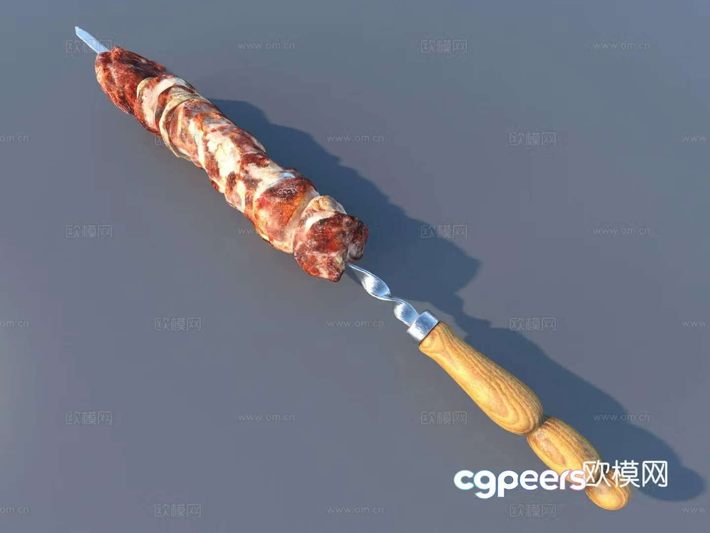 Barbecue kebabs lamb kebabs 3d model