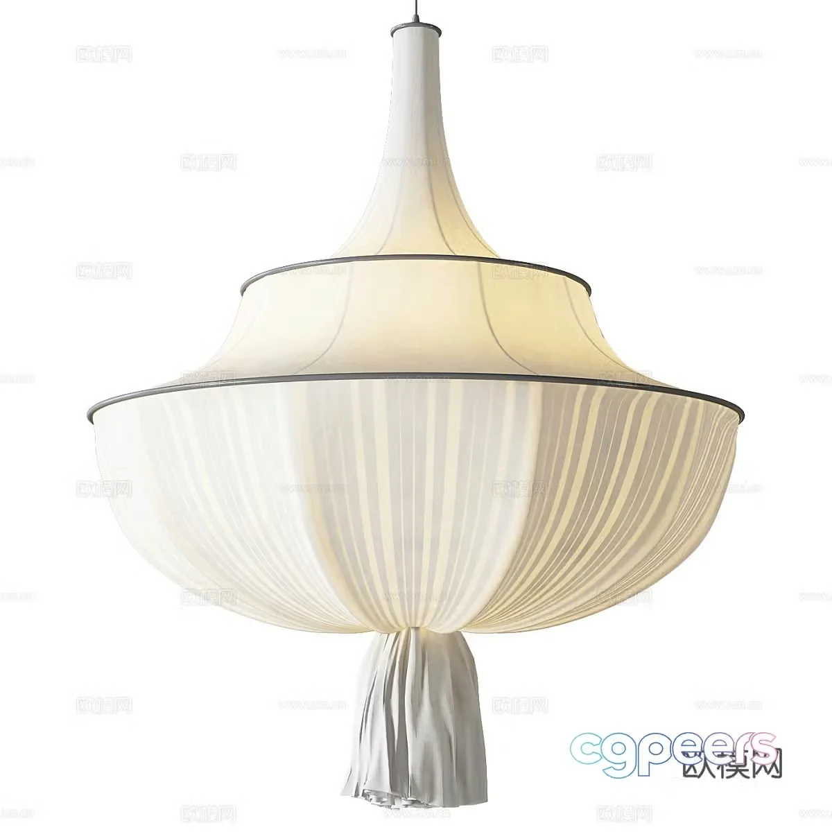 New Chinese style fabric decorative chandelier 3D model