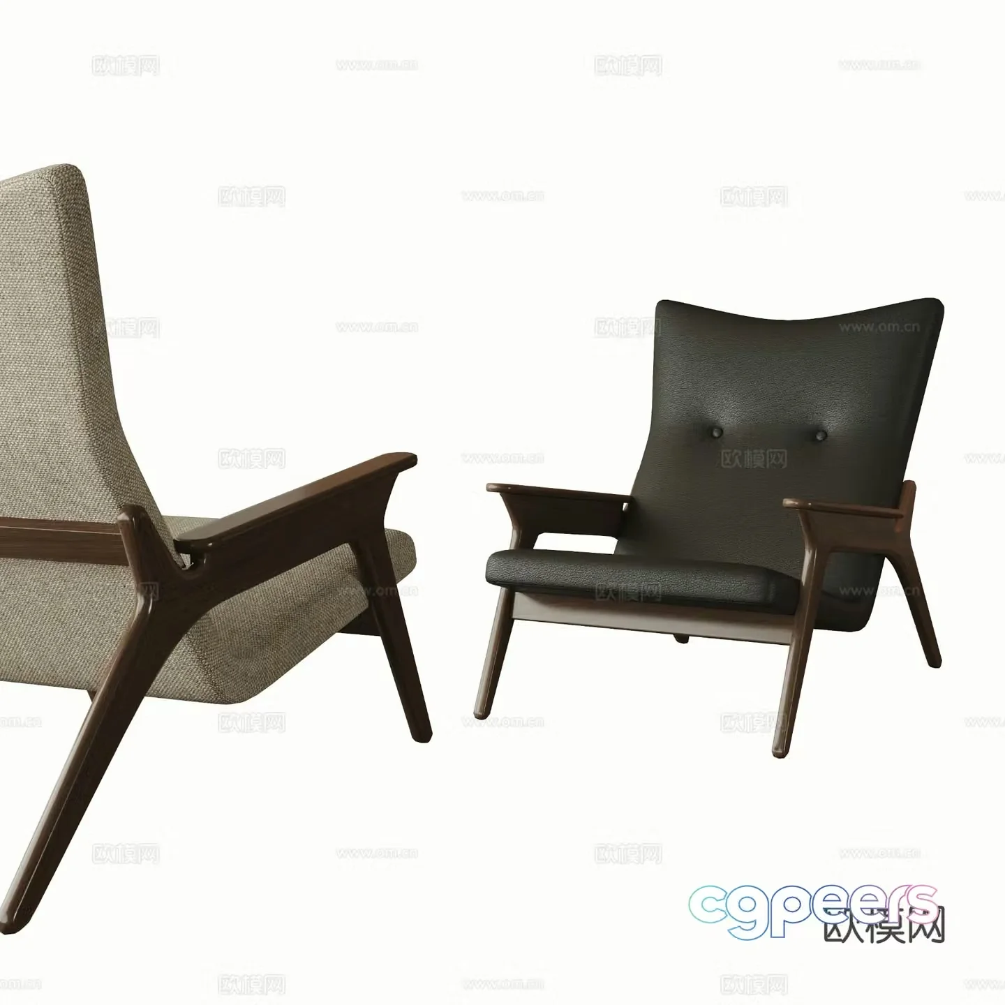 Wabi-sabi chair leisure chair 3d model