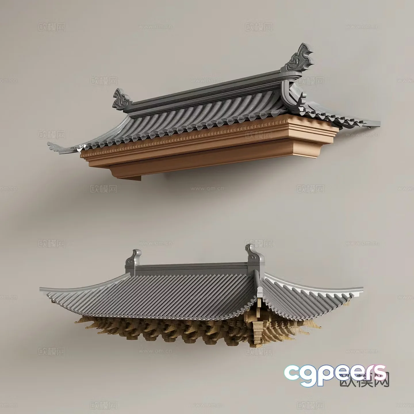 17 eaves Chinese eaves eaves tiles eaves roof 3d model