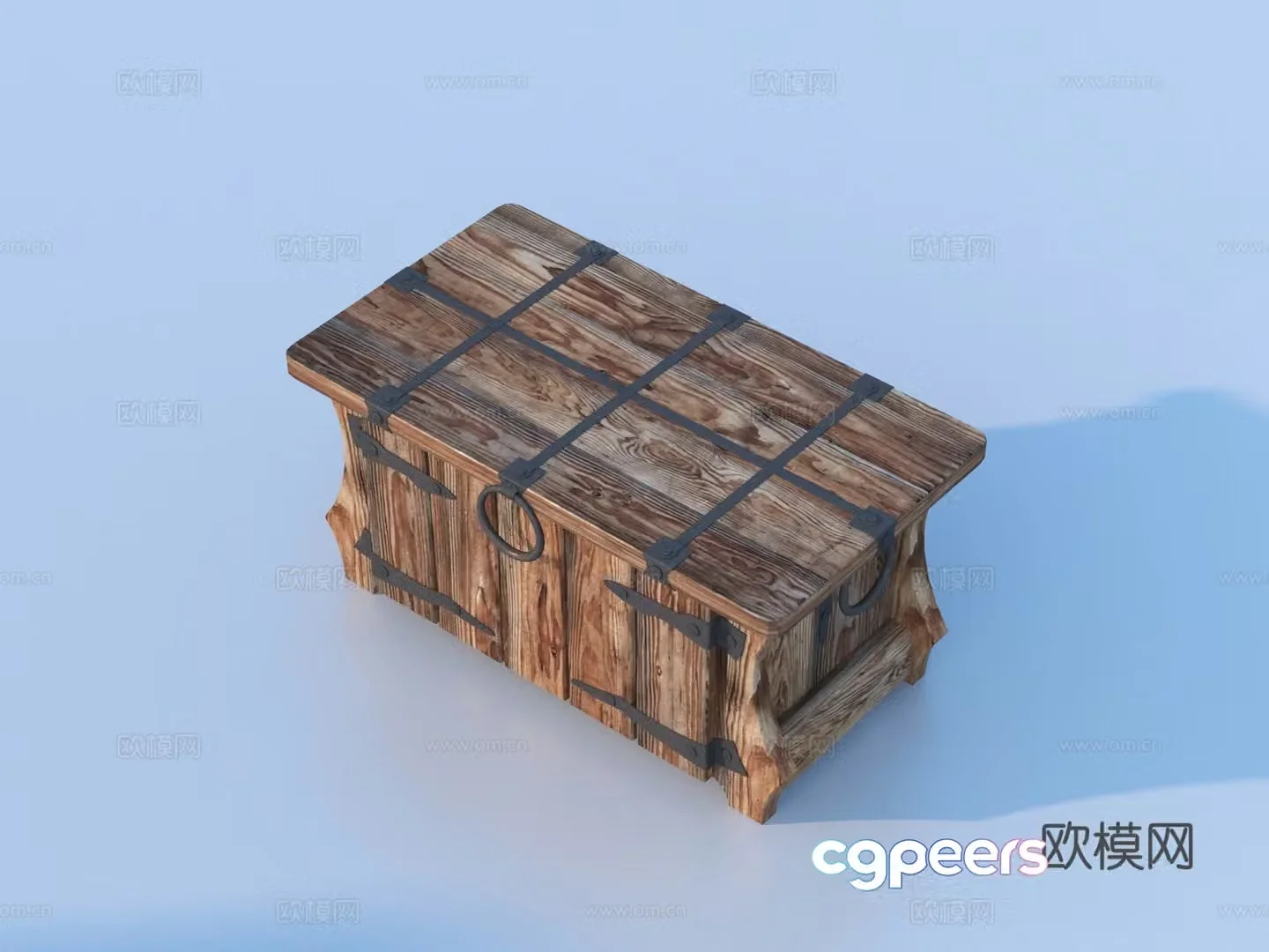 treasure chest retro treasure chest wooden box treasure chest 3d model