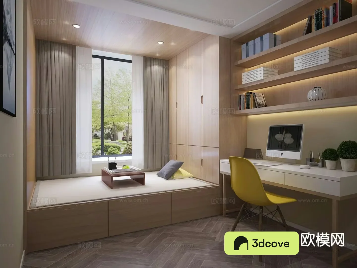 Modern tatami tea room study