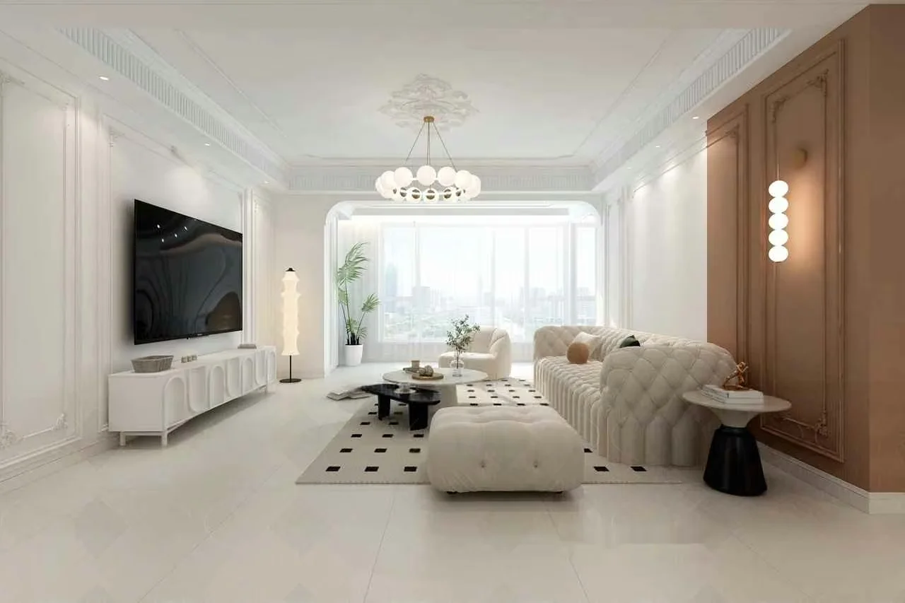 Modern White Living Room 3D Model – 3764 – VRAY Render