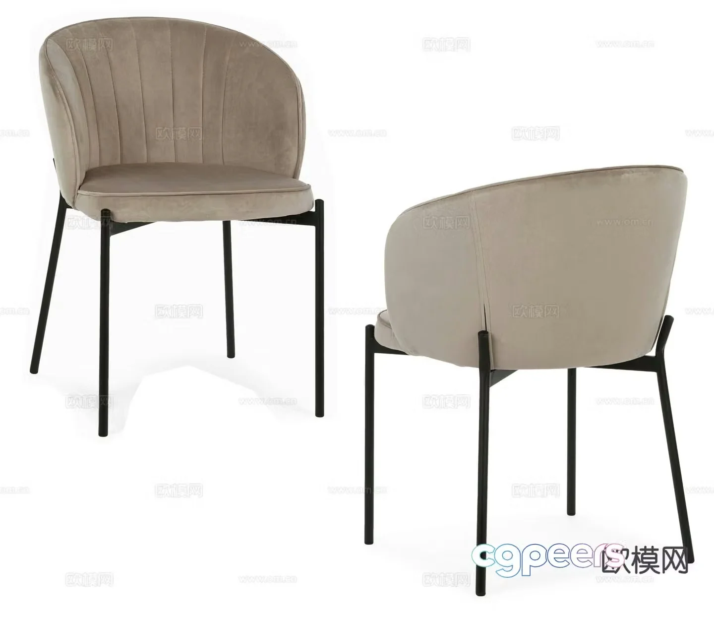 Modern chair dining chair single chair 3d model
