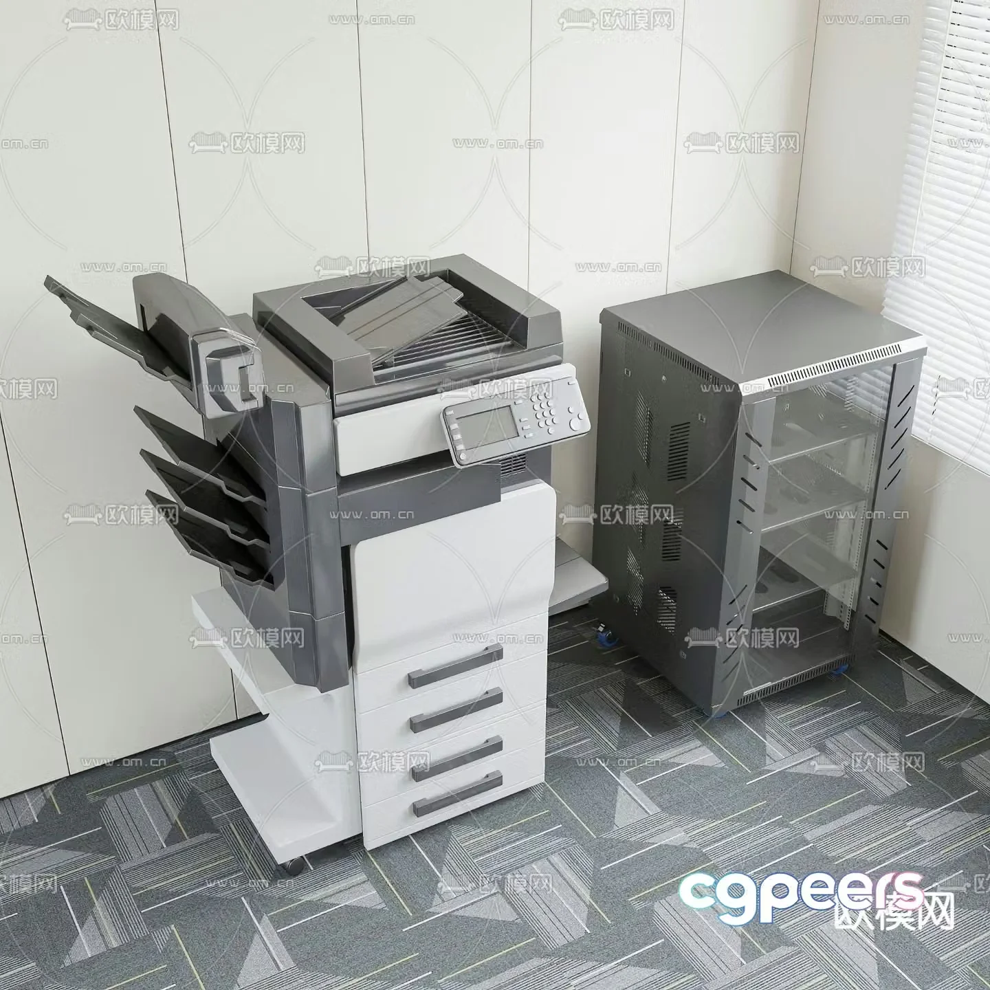 Office printer copier cabinet 3d model