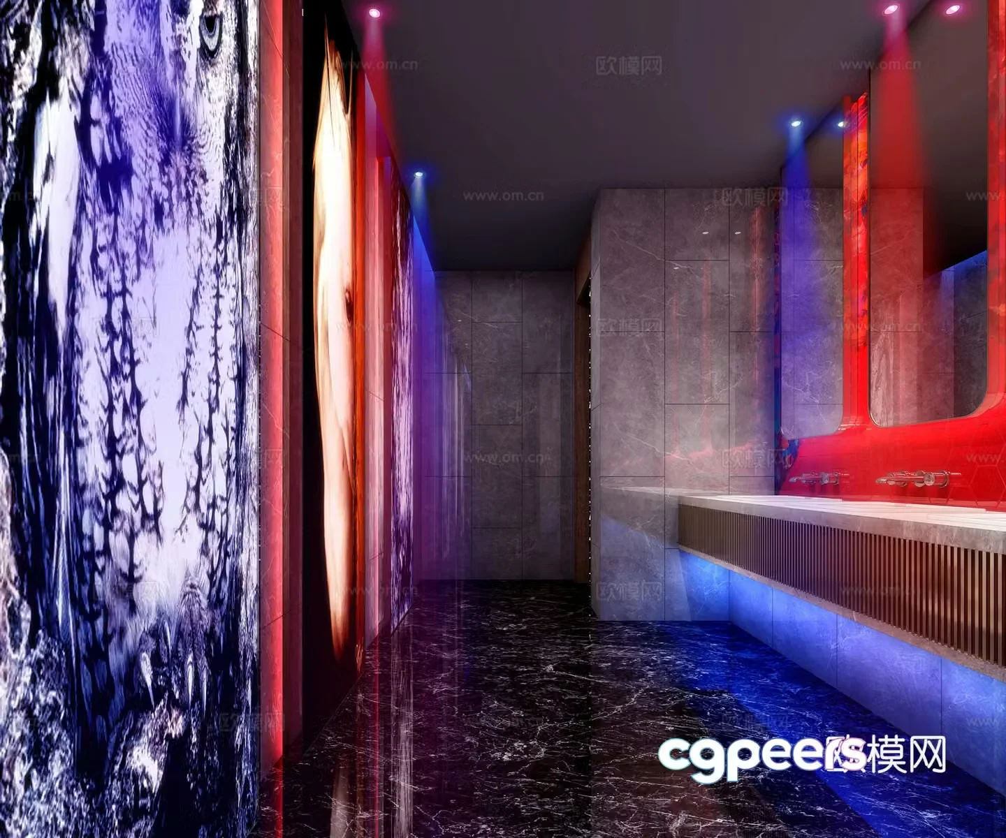KTV public bathroom 3d model