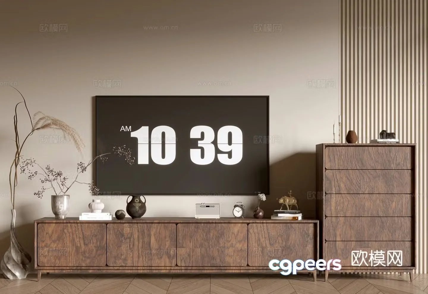 Medieval style TV cabinet 3D model