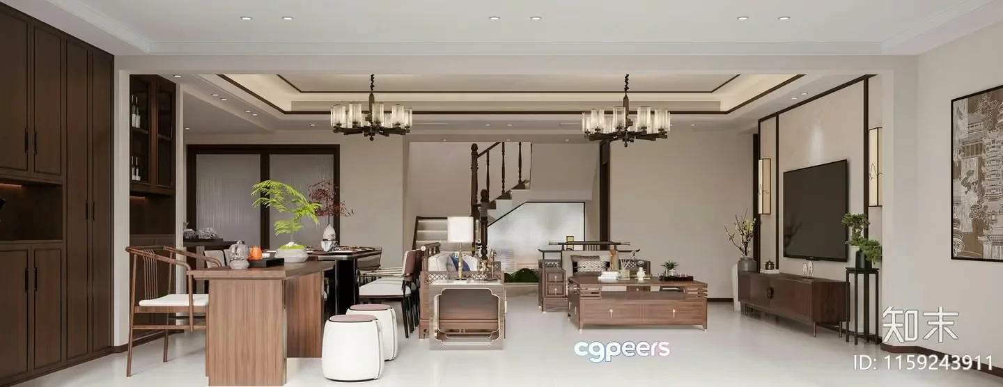 Modern Living Room 3D Model – 10879 – VRAY Render