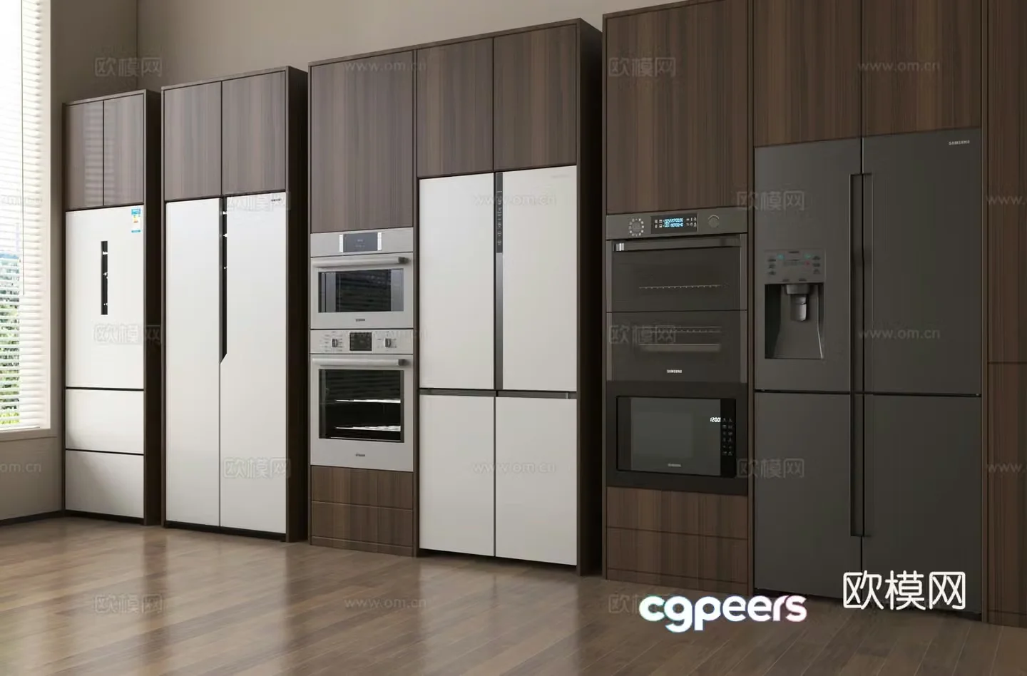 Refrigerator Double-door refrigerator Smart refrigerator Oven Steamed oven 3D model