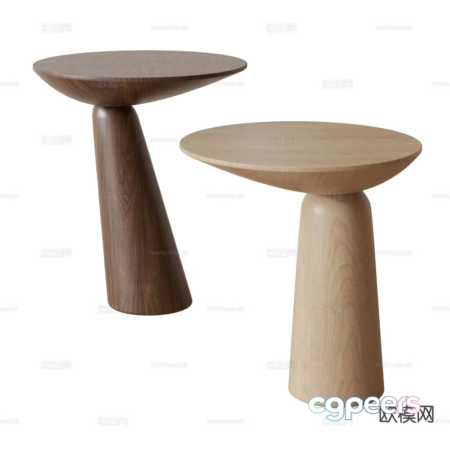 Bergen medieval style side table corner table round table 3D model