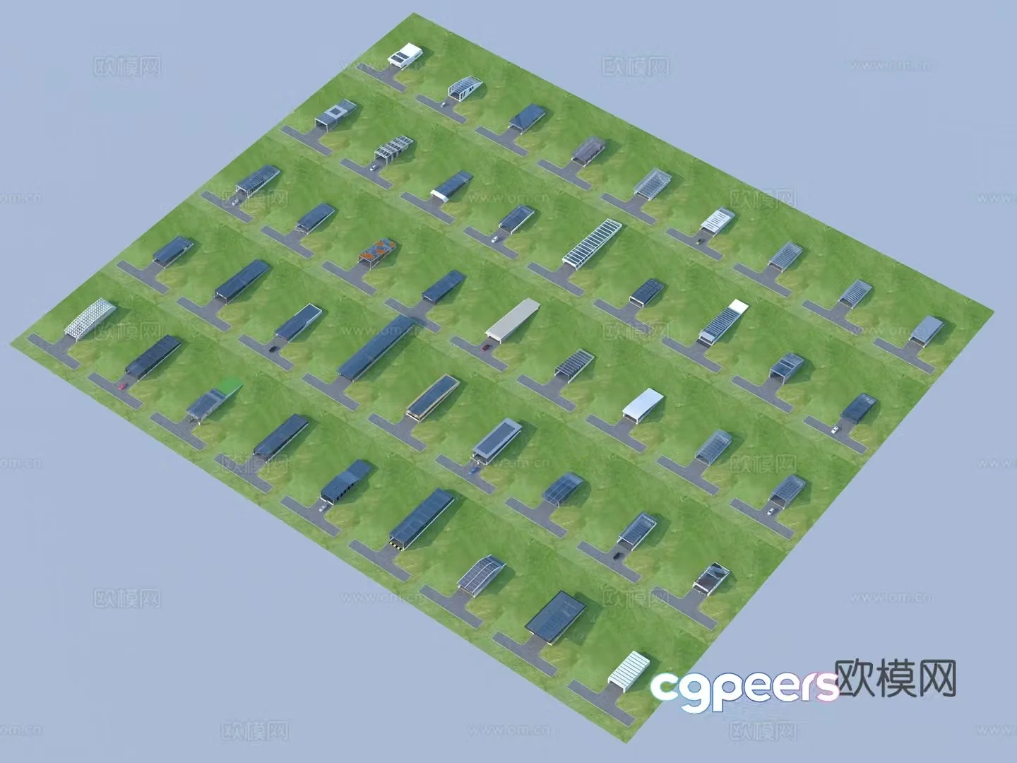 Underground garage parking lot entrance and exit 3D model
