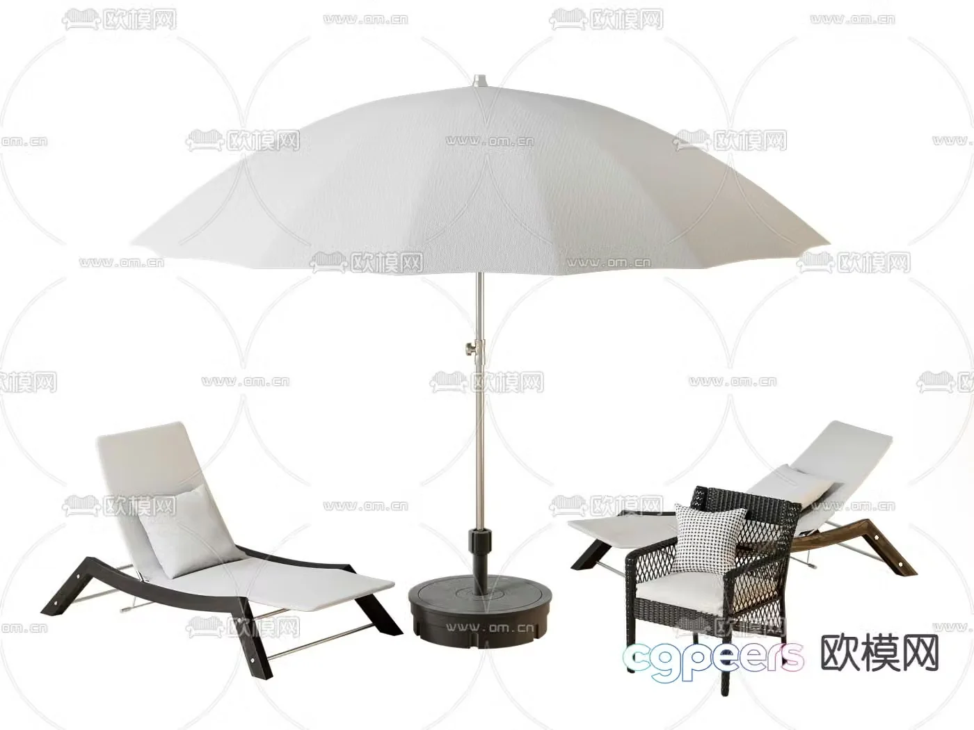 Outdoor lounge chair beach lounge chair 3d model