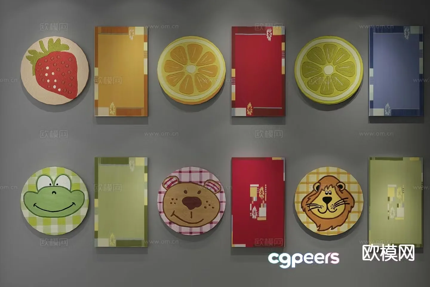 Colorful fruit carpet 3d model