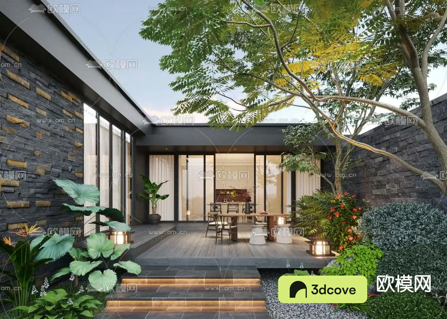 Courtyard landscape garden