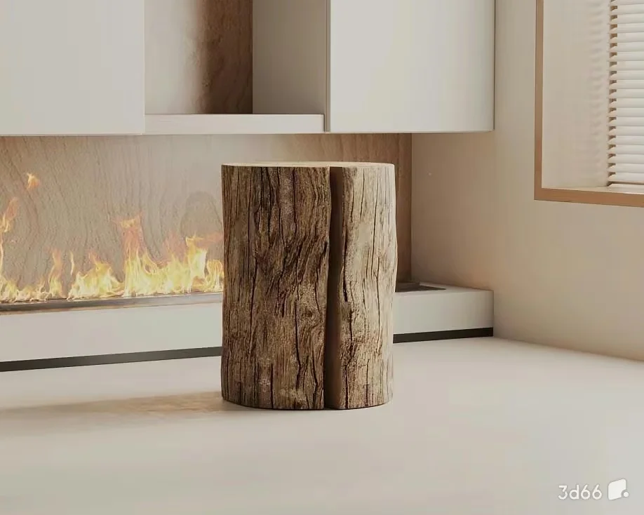 Modern Wood Stool 3D Model – 21343 – VRAY Render