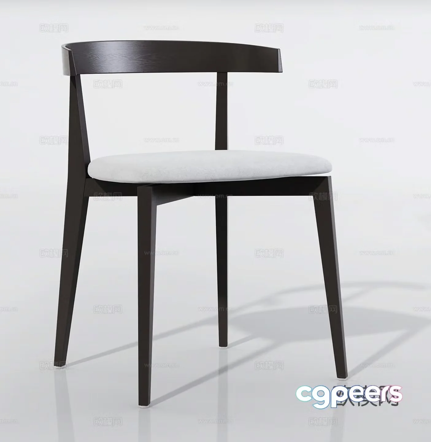 Nordic single chair dining chair leisure chair 3d model