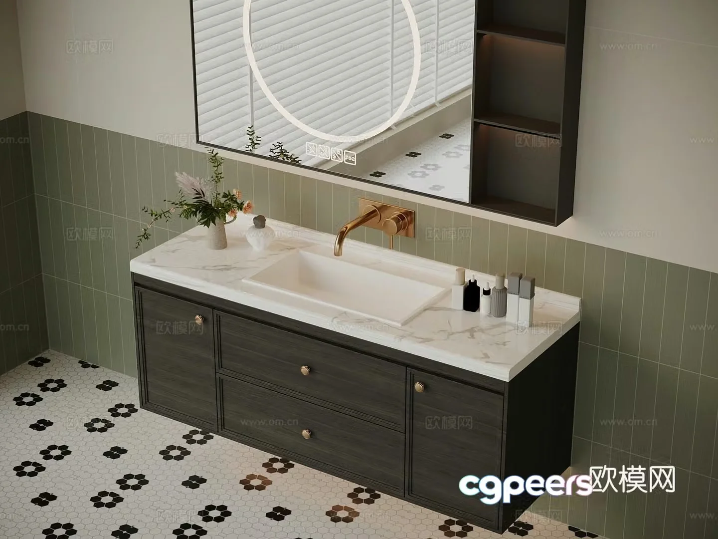 French bathroom cabinet bathroom 3d model