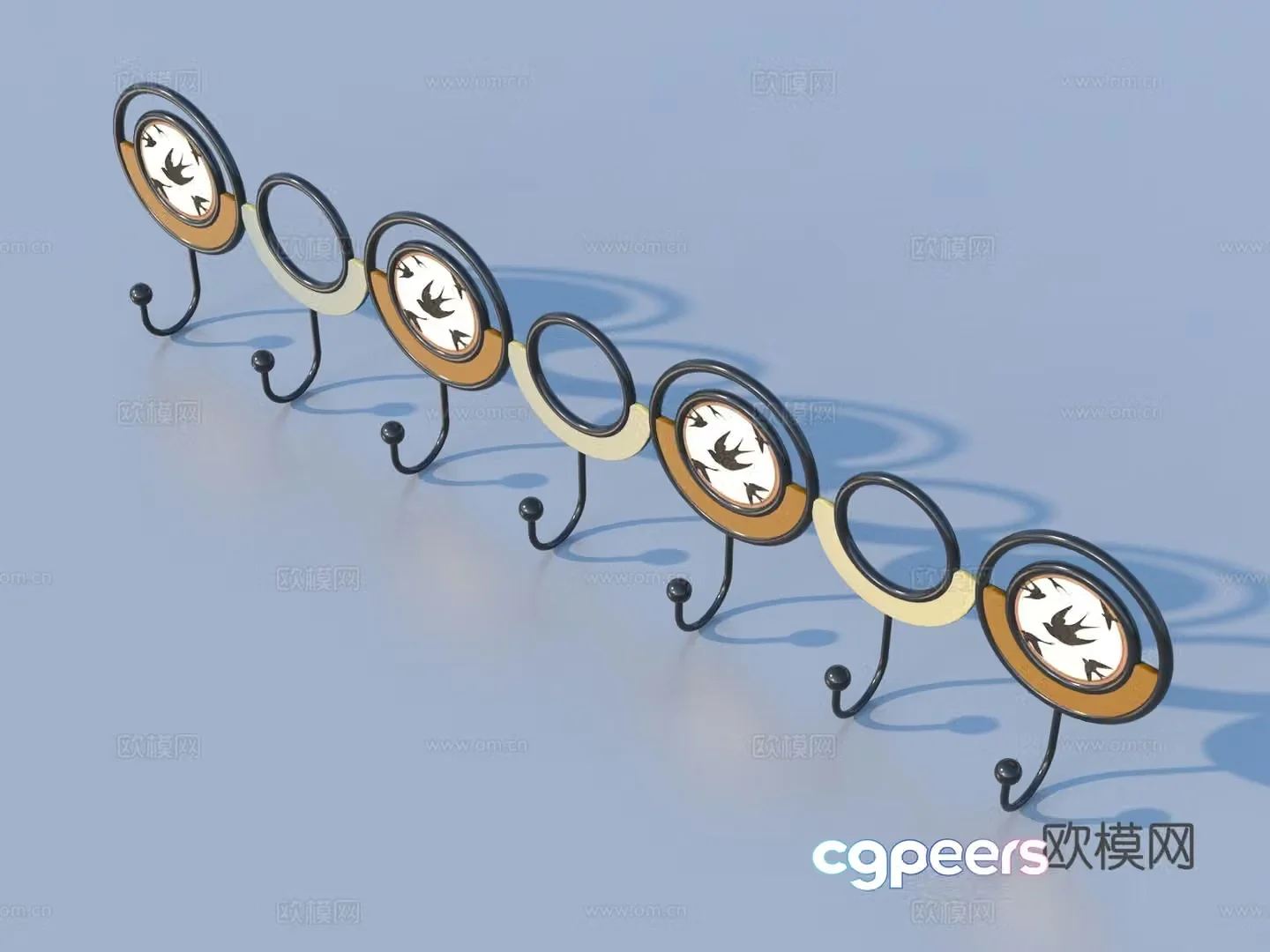 Clothes hook hardware sketch 3d model