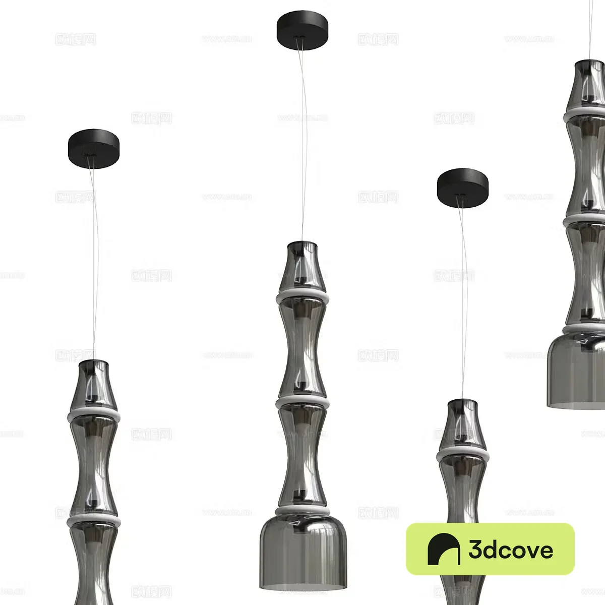 Modern minimalist chandelier bamboo lamp