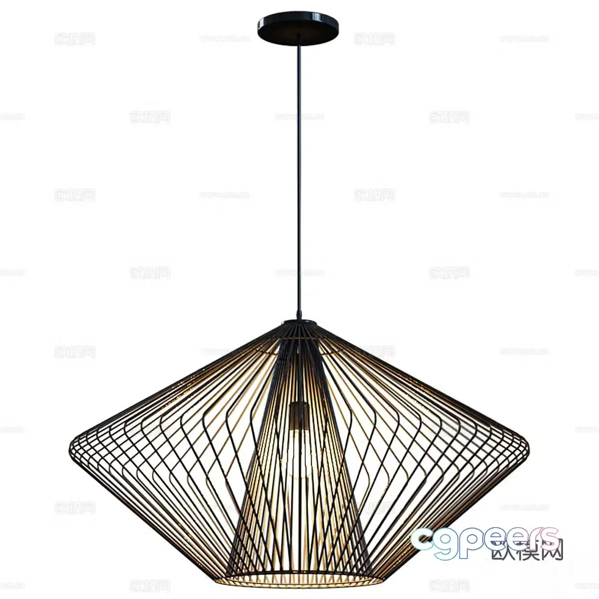 Modern iron chandelier 3d model