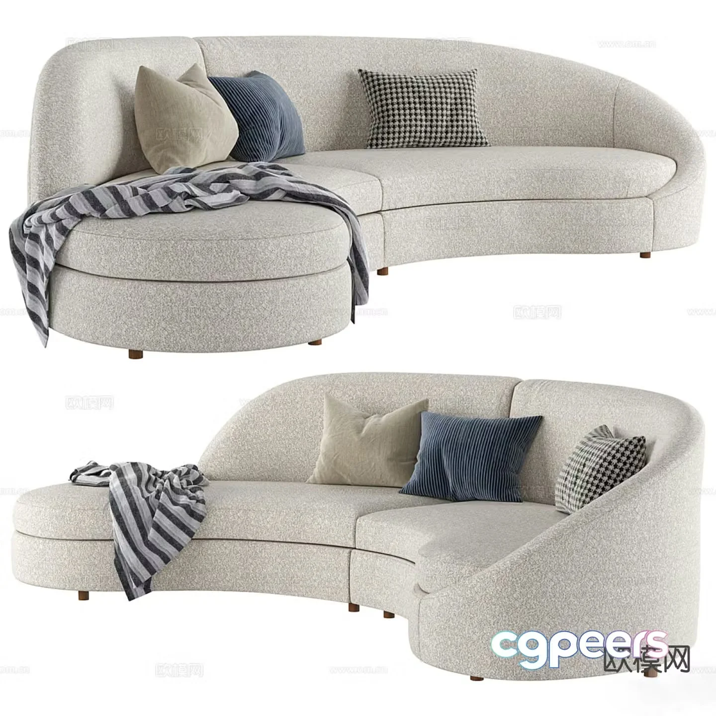 Modern special-shaped sofa curved sofa 3d model
