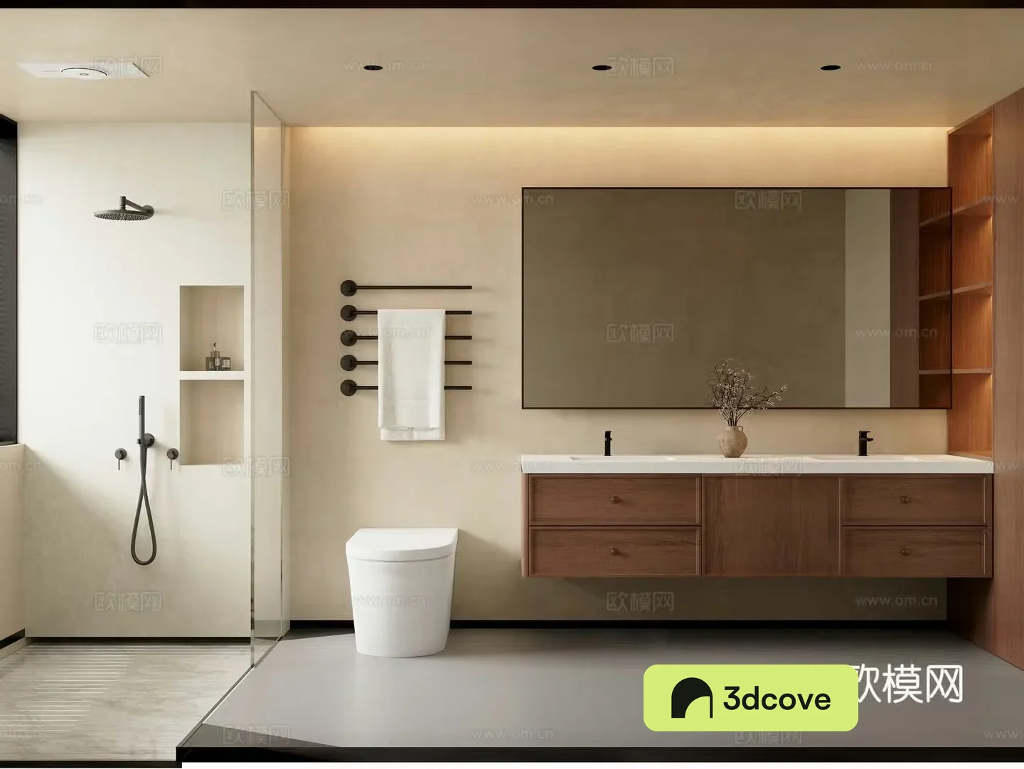 Middle-aged style main bathroom 3D model