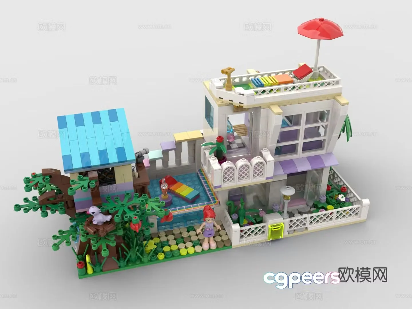 LEGO LEGO toys building block pool house 3d model