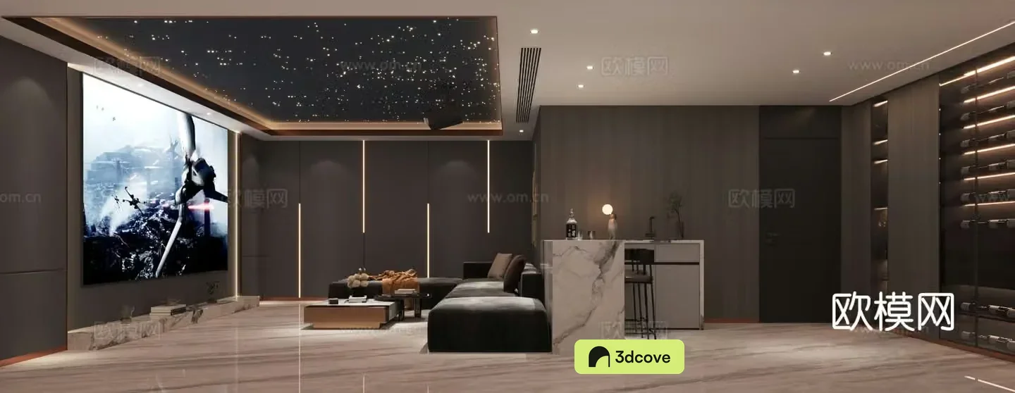 Modern audio-visual room audio-visual room