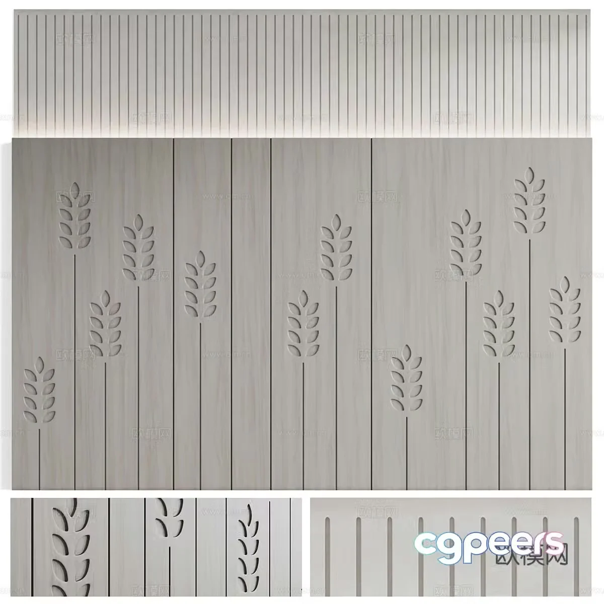 New Chinese style background wall 3d model