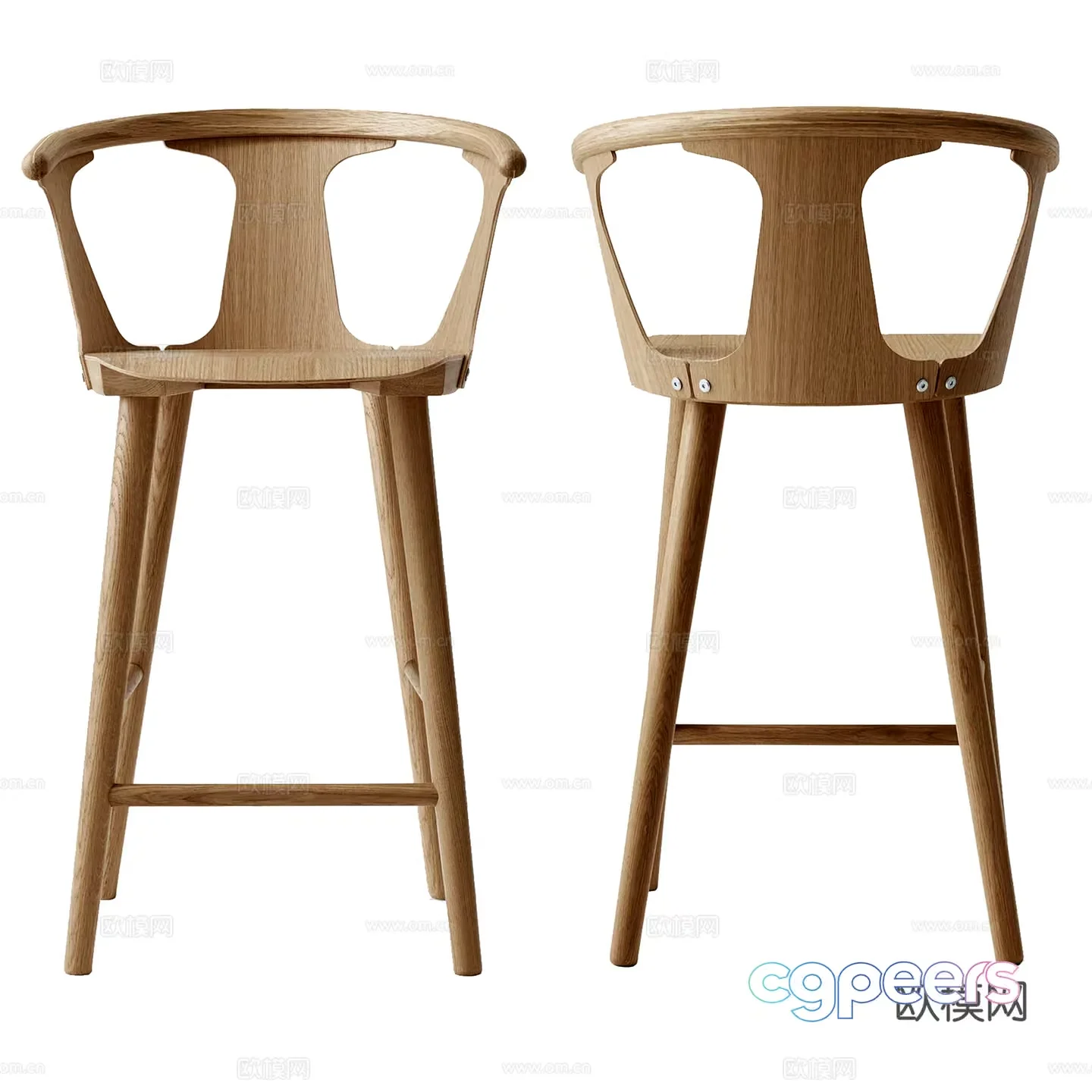 Wooden Bar Stool 3D Model – 16338 – VRAY Render