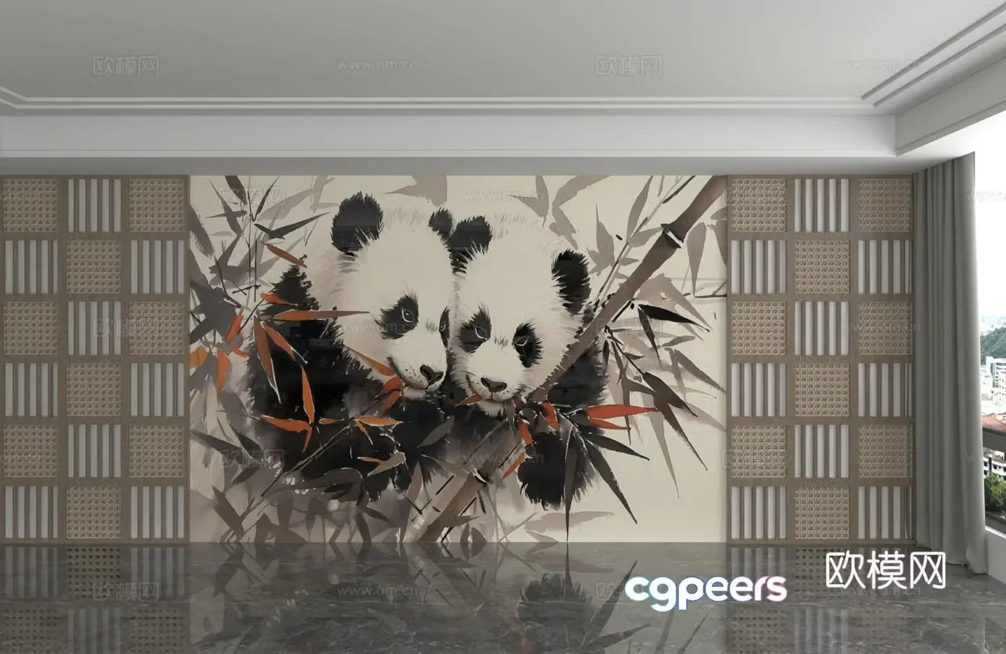 Modern background wall 3d model