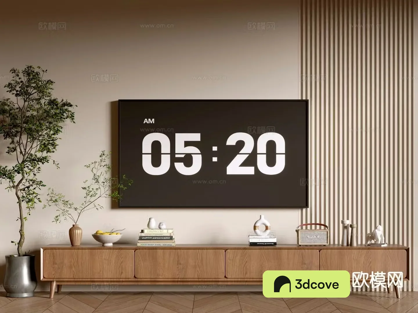 Middle-aged TV cabinet 3D model