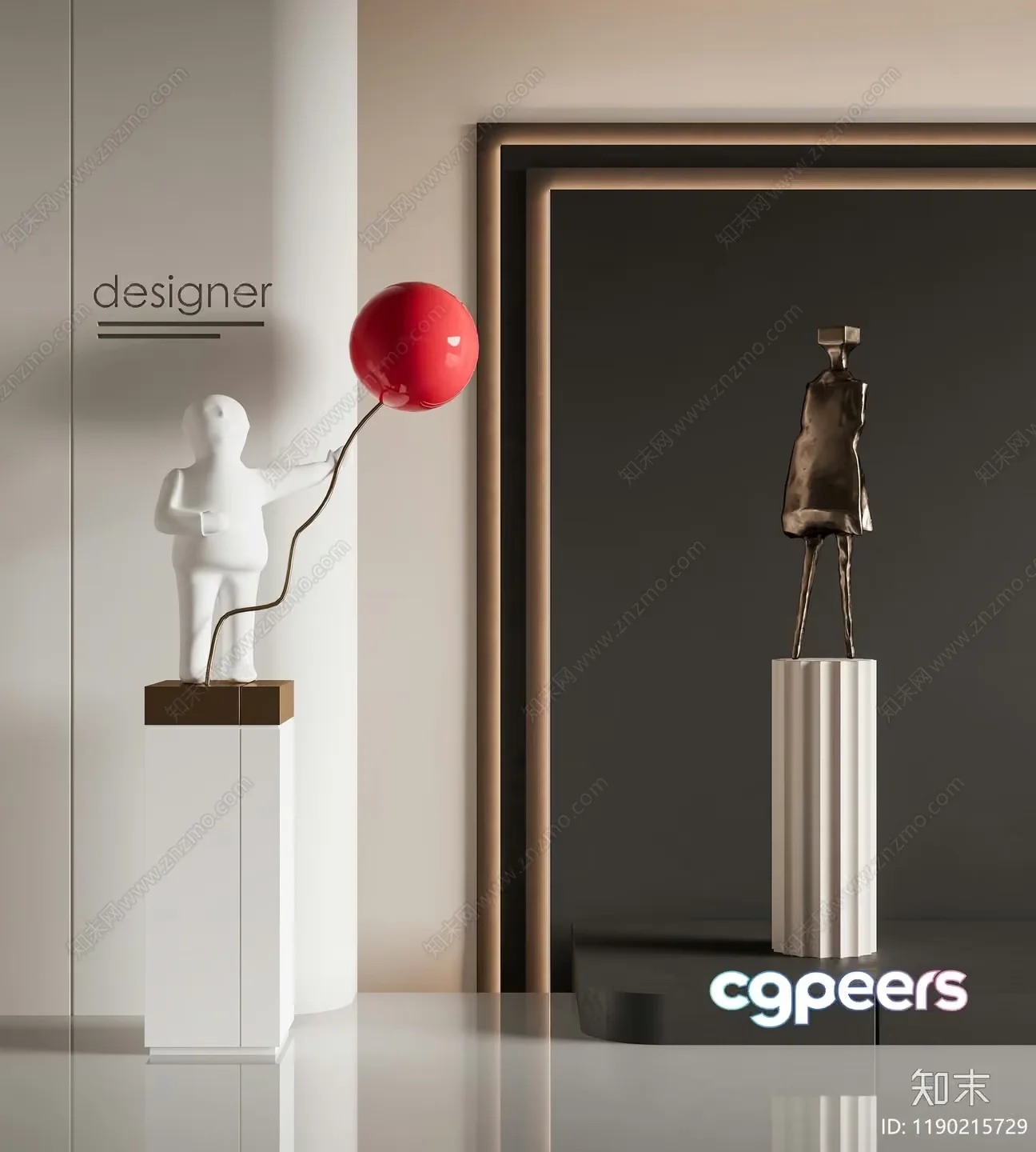 Modern Art Gallery 3D Model – 7635 – CORONA Render